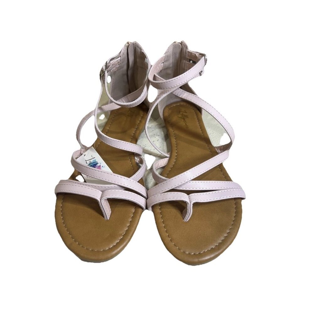 New Luffymomo Perfect Pink Gladiator Strap Sandals Women’s 8 Thong Cross Strappy